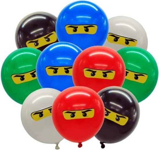 10+1 stuks Lego Ninjago Ballonnen  .Geschikt voor Kinderfeestje | Thema Feest |Verjaardag |Versiering.