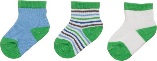 Playshoes Babysokken Original Streep 6-12 Maanden Groen 3-pack