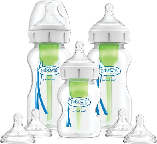 Dr. Brown's Options+ Anti-colic Bottle Startpakket Flessen - Brede Hals Flessen - 3 stuks
