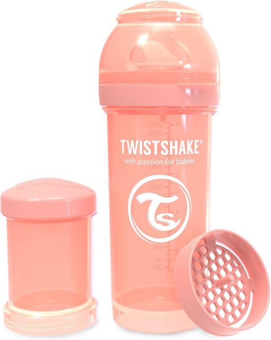 Twistshake Babyfles Antikoliek 260Ml - Pastel Peach