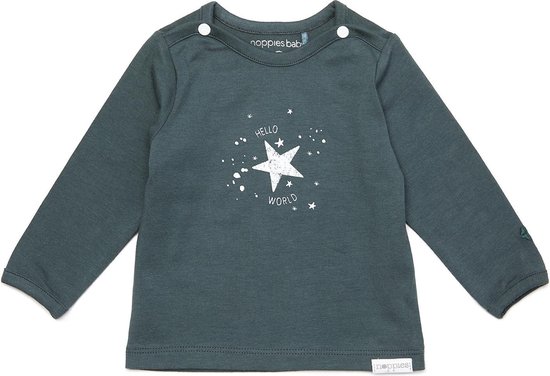 Noppies Unisex T-shirt longsleeve Lux - Dark Slate - Maat 50