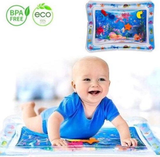 Babygym - Speelmat Baby - Waterspeelmat - Tummy Time - Baby Watermat - Waterpret - Baby Kadootje - Peuter Ontwikkeling - Inclusief Slabbertje