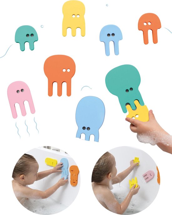 Quutopia Foam Badspeelgoed Badpuzzel  Jellyfish Kwallen - Cadeau Baby Jongen Meisje 1 jaar | 2 jaar | 3 jaar | 4 jaar