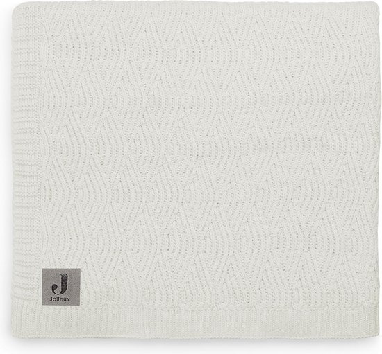 Deken 75x100cm River knit cream white