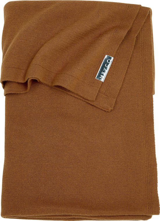 Meyco Knit basic wiegdeken - 75x100 cm - Camel