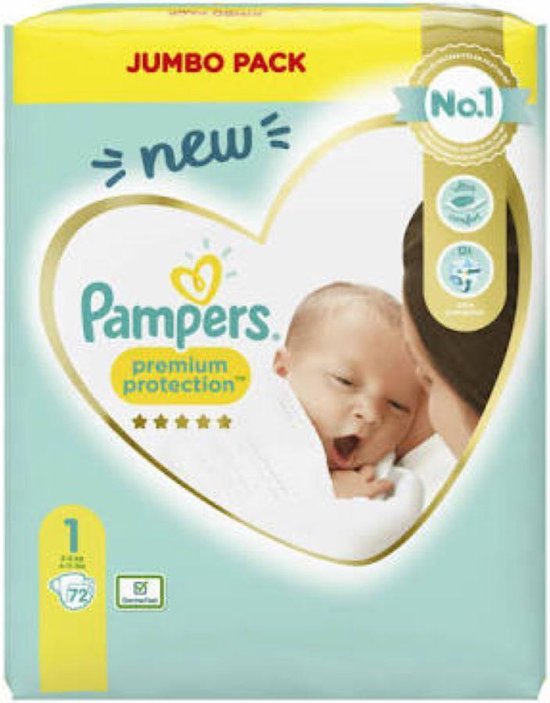 Pampers Premium Protection Luiers - Maat 1 - 72 stuks