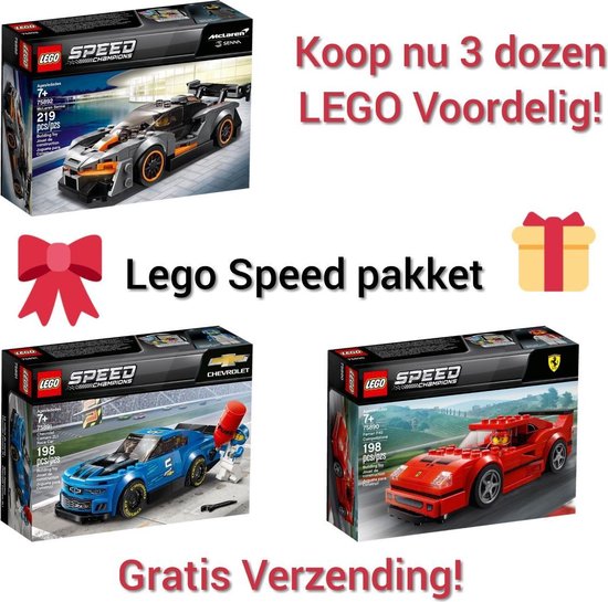 Lego Speed Champions 75890-75891-75892 pakket koop nu 3 dozen voordelig (GRATIS VERZENDING)