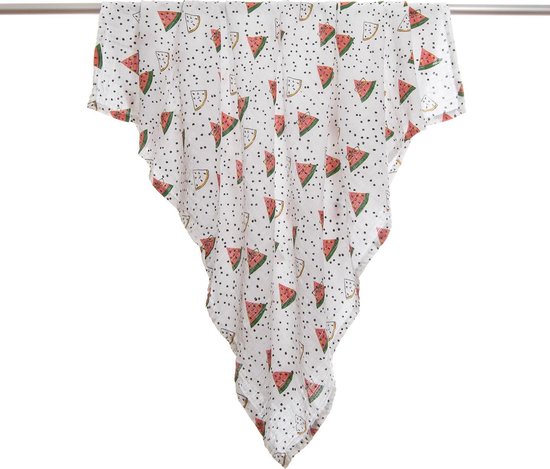 100% Katoen Swaddle / Hydrofiel doek 120x120cm XL Multidoek Happy Watermelon