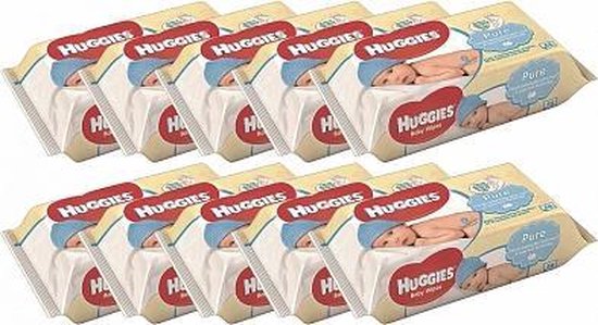 HUGGIES BILLENDOEKJES BABYDOEKJES PURE VOORDEELVERPAKKING - 560 STUKS