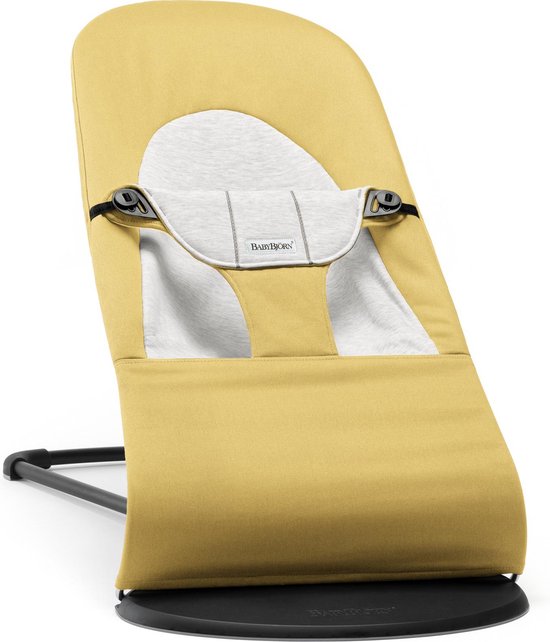 BABYBJÖRN Wipstoel Balance Soft Zwart frame - Cotton Jersey - Geel-Grijs