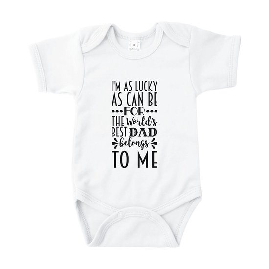 Romper The world's best dad belongs to me Wit Maat 50/56 - Voor Papa - Vaderdag - Valentijn - Babygeschenk - Baby kado - Romper - Babyshower