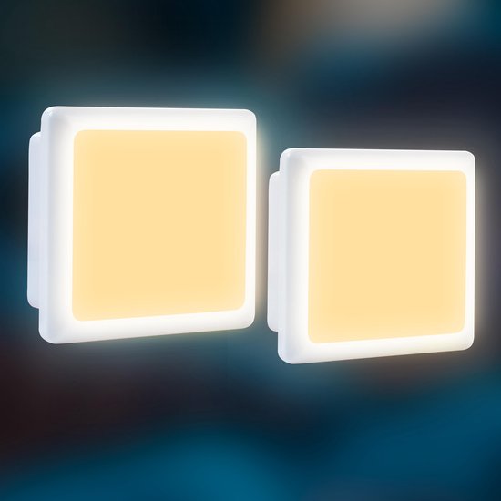 Iqonic - LED Nachtlampje Stopcontact - Dag en Nacht Sensor - Kinderen - Warm Wit