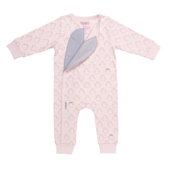 BiNKi - Baby boxpakje roze pinguïn print met zachte en makkelijke sluiting - onesie - 100% organisch katoen - GOTS - maat 62/68