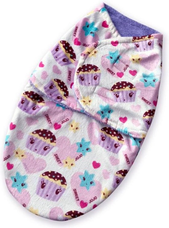 Newborn Baby winter inbakerdoek fleece cupcakes | Inbakerdeken pasgeborene newborn