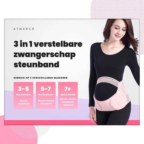 3 in 1 Buikband - Zwangerschapsband - Bekkenband - Zwangerschap cadeau - Maat M - Beige