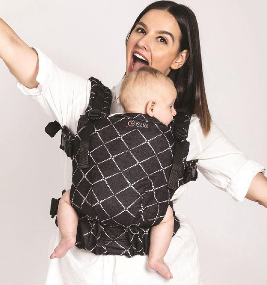 ISARA Baby Draagzak The One Diamonda Black - ergonomsiche draagzak geschikt vanaf geboorte