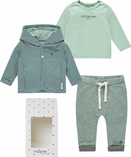 Noppies Gift Set(3delig) Unisex Vest Tweezijdig, Broekje en shirt Mint- Maat 74