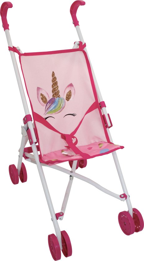 Amore Buggy Unicorn - Poppenwagen roze met eenhoorn design