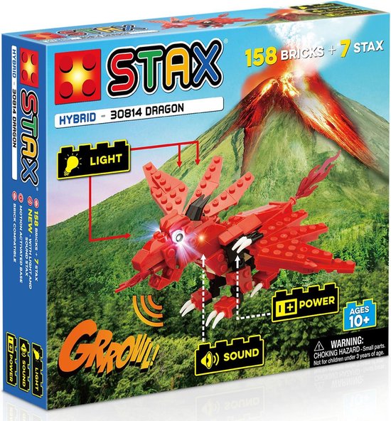 STAX Hybrid 30814 Rode Draak - Bouwset met LED Licht & Geluid