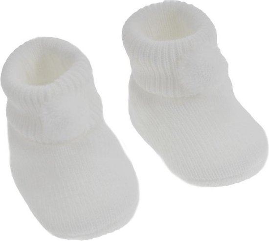 Soft Touch Babyslofjes Pompom 0-3 Maanden Junior Wit