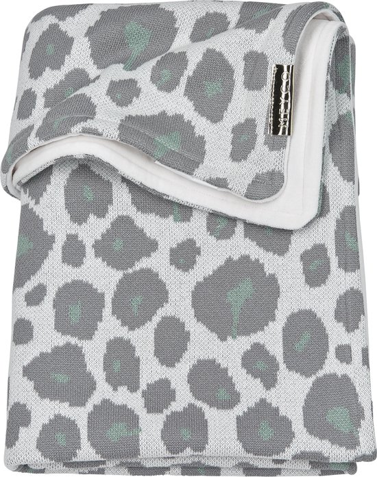 Meyco Panter met velvet ledikantdeken - 100x150 cm - Stone green