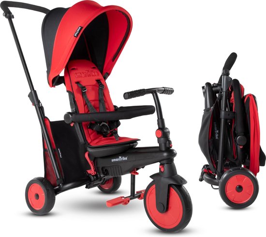 SmarTrike STR3 - Opvouwbare Driewieler met Duwstang - Trike - Rood - met kinderwagen certificering