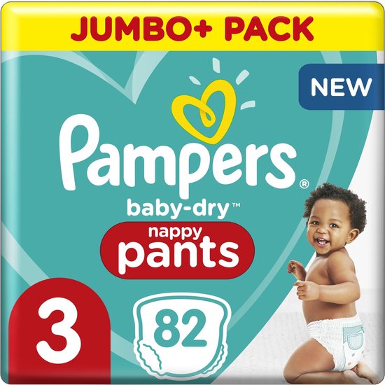 Pampers Baby-Dry Pants - Maat 3 (6kg-11kg) - 82 Luierbroekjes - Jumbo+ Pack
