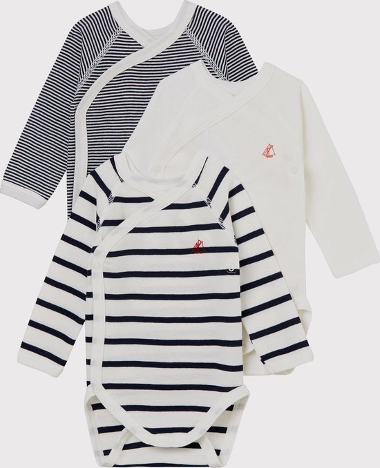 Petit Bateau 3 Pack Baby Unisex Rompertje - Maat 56