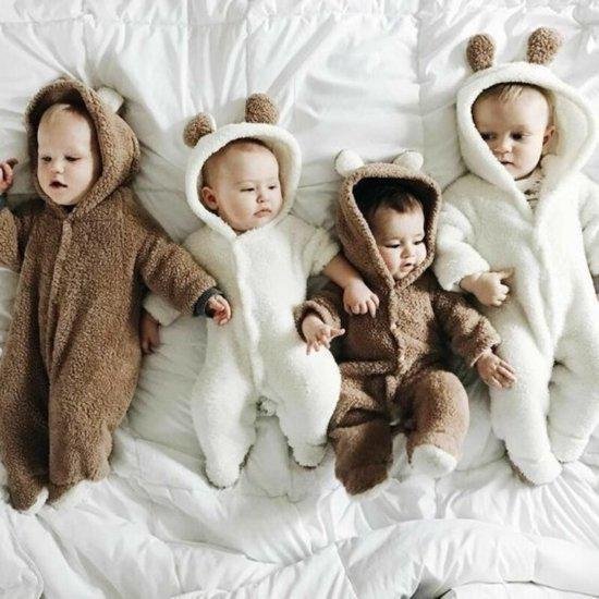 Budino Baby Pyjama Romper Onesie Beer Dier - Bruin - 12 mnd