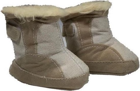 La Petite Couronne Babylaarzen Suedine Klittenband Beige Maat 18/19