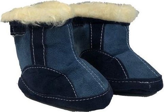 La Petite Couronne Babylaarzen Suedine Klittenband Navy Maat 18/19
