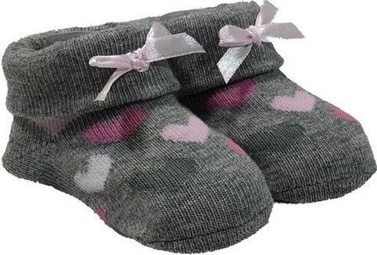 La Petite Couronne Babysokken Hearts In Giftbox Newborn Grijs