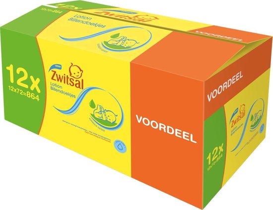 Zwitsal Billendoekjes Babydoekjes Lotion 12x72 stuks