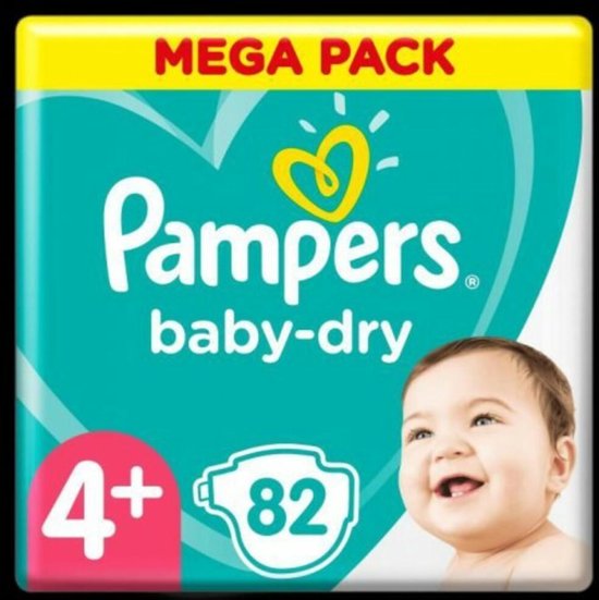 Pampers Baby Dry Luiers Maat 4+ 82 Stuks