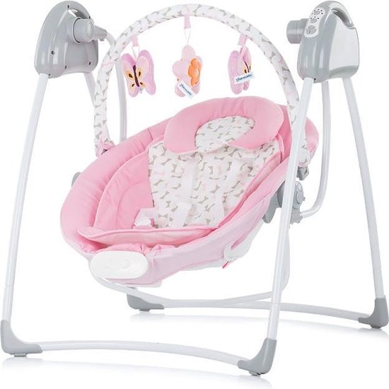 Elektrische babyschommel 2 in 1, schommelstoel Chipolino Paradise roze