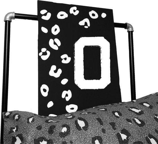 Leopard tekstbord met letter voornaam-leuk voor op een kinderkamer-letter O