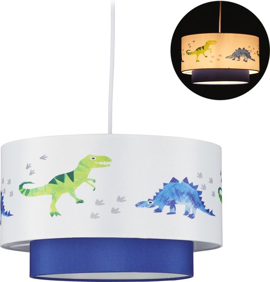 relaxdays dino hanglamp kinderkamer - kinderlamp - dinosaurus - babykamer - kinderhanglamp