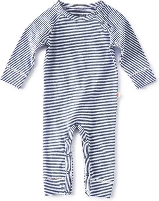 Little Label - baby - boxpakje - blauw, wit, streep - maat 62 - bio-katoen