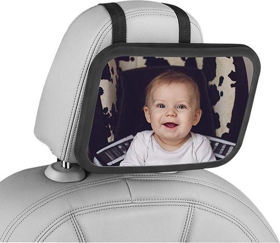 Verstelbare Baby Achteruitkijk Autospiegel - Auto Veiligheidsspiegel Baby - Baby Autospiegel - Achterbank Spiegel Baby - AutoSpiegel Baby - Babyspiegel Auto - Kinder Autospiegel - Zwart
