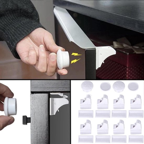 Magnetisch Kinderslot - 10 Sloten + 2 magneetsleutel - Baby Beveiliging - Kast, Deur en Lade slot – Baby veiligheid magneten