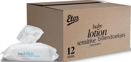 Etos Baby Lotion Sensitive Billendoekjes - 960 stuks (12 x 80 stuks)