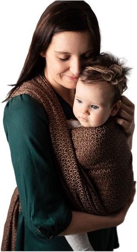 Luna Dream Draagdoek Sling Little Hearts Coffee Katoen Bruin Maat 5