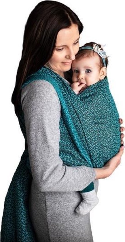 Luna Dream Draagdoek Sling Little Hearts Katoen Turquoise Maat 6
