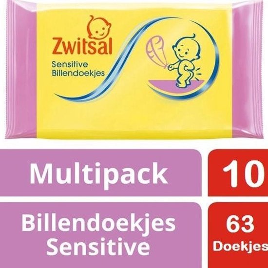 Zwitsal Billendoekjes Sensitive - 10x63 (630) Stuks - Voordeelverpakking