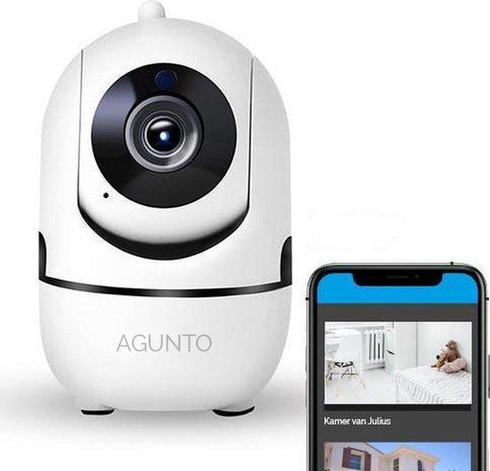 Agunto Babyfoon - Beveiligingscamera - Babyfoon met camera - WiFi - Beveiligd - HD Quality + Telefoonhouder