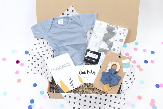 Happy little Box - Babybox- Kraampakket - 4 leuke producten - kraamcadeau