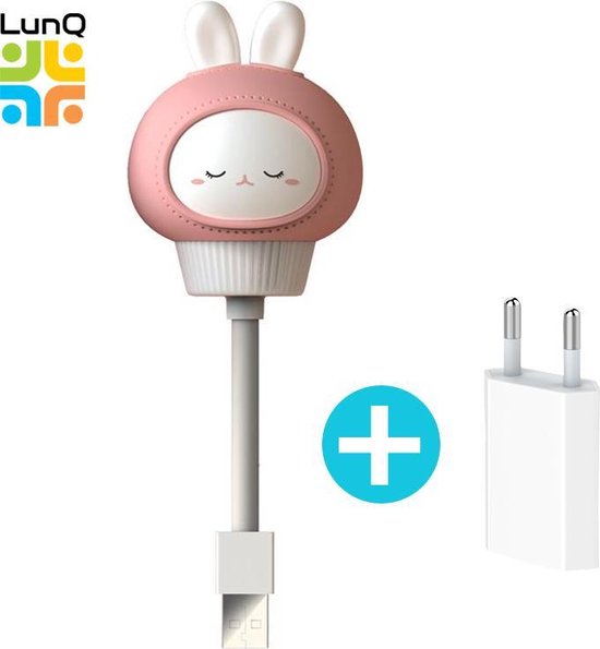 LED Kinder Nachtlamp voor het Stopcontact - Baby Lamp - Inclusief Adapter - Timer – Afstandbediening – Babykamer - Kinderkamer - 3 Lichtstanden – Uniek Design - Roze