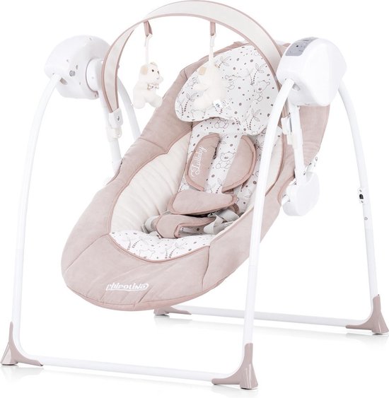 Elektrische babyschommel Chipolino Lullaby mokka, schommelstoel met bluetooth