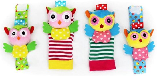 Baby rammelaar | Baby rammelaar sokjes en rammelaar armbanden|4-delig rammelaar set|Pols- en Voetrammelaar set| 0 t/m 24 maanden | Babyarmband | Babysokken | Babykleding|Pasgeboren baby| Baby gift set