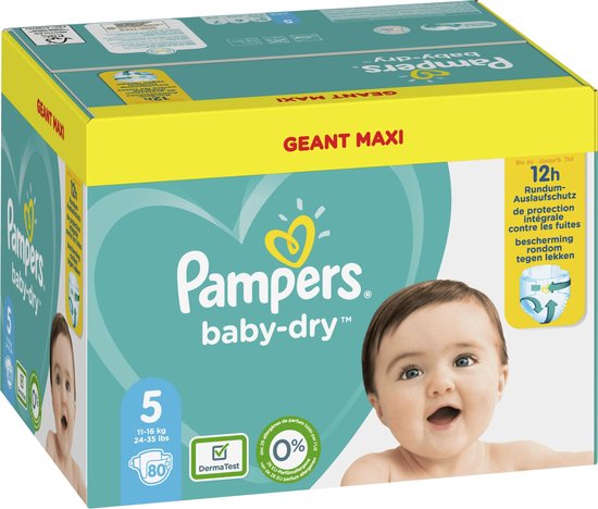 Pampers Baby-Dry 81728663 wegwerpluier Jongen/meisje 5 80 stuk(s)